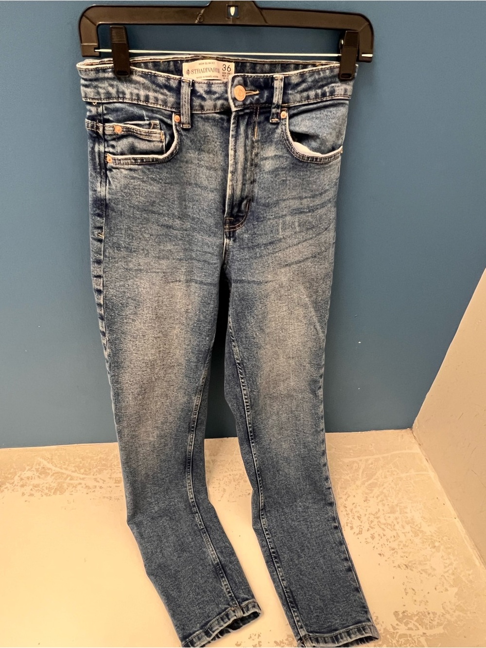 stradivarius Light Blue Skinny Jeans - High Waist